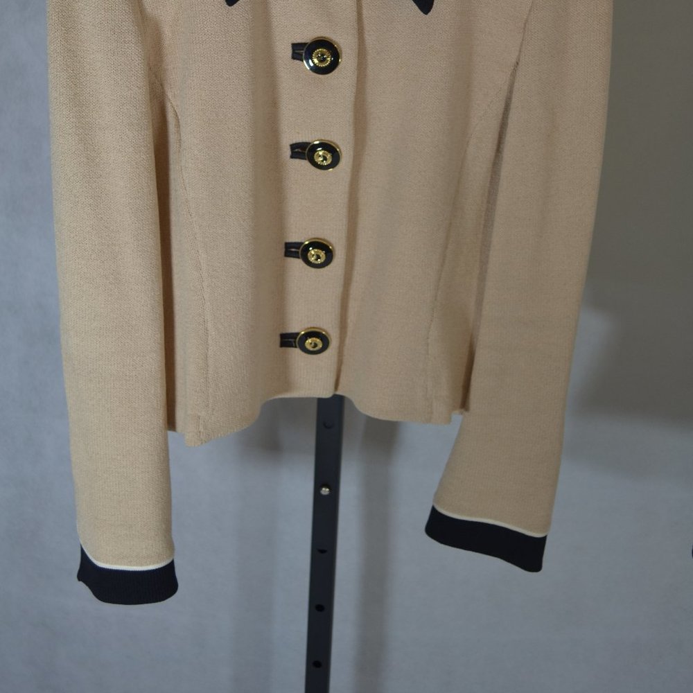 (BEAUTIFUL) ST. JOHN COLLECTION BLACK & TAN SKIRT SET SIZE 6 /6 - Picture 6 of 11